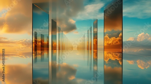 Reflecting Sky Pathway, Sunset