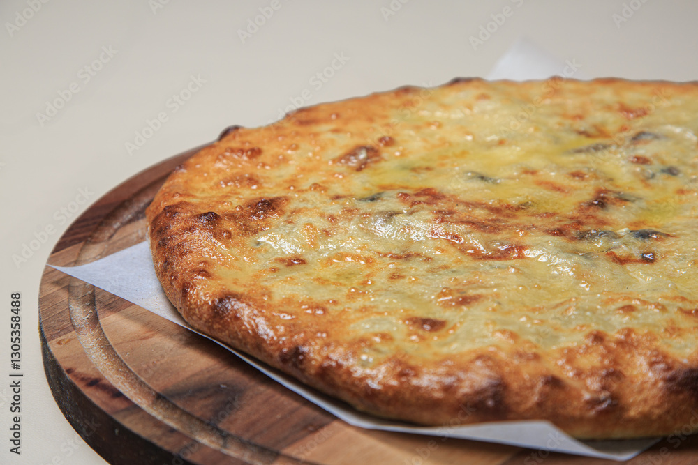 a mouthwatering flatbread that looks perfect for a quick and satisfying meal. a mouthwatering flatbread that looks perfect for a quick and satisfying meal.