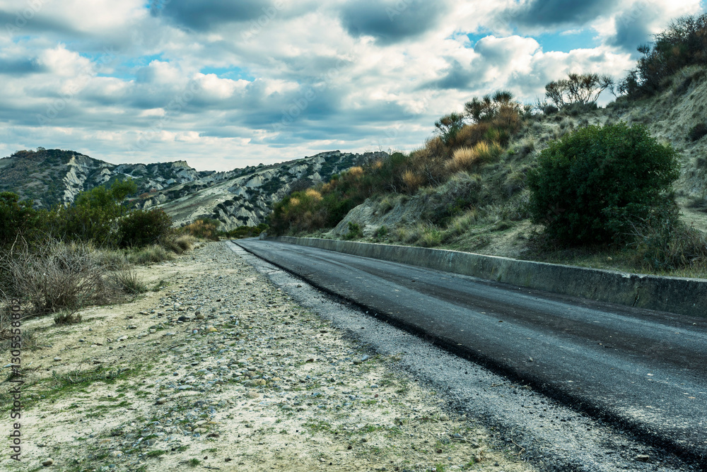 Fototapeta premium countryside landscape inside the Badlands National Park, Basilicata, Italy