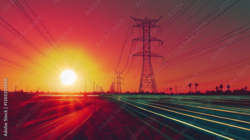 A time-lapse effect of the sun moving across a solar farm, showing energy production throughout the day. A time-lapse effect of the sun moving across a solar farm, showing energy production throughout the day.