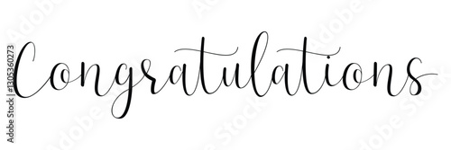 Congratulations calligraphy. Calligraphic banner. Hand lettering, Congratulating vector banner design for graduation party.