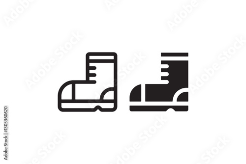 Boot Icon Representing Footwear and Outdoor Gear Vector