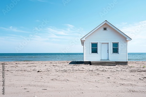 house on the sand beach near sea