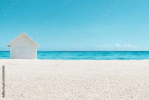 house on the sand beach near sea