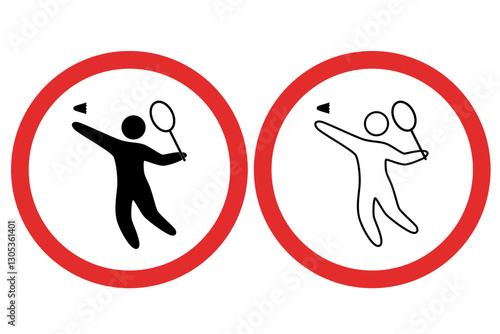 Badminton is not allowed icons