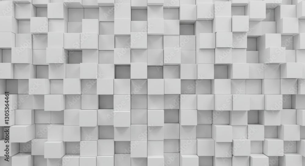 Random shifted white cube boxes block background wallpaper banner with copy space Random shifted white cube boxes block background wallpaper banner with copy space