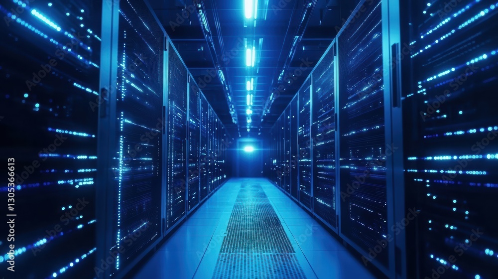 AI Deep Learning Supercomputer Running Algorithm AI Deep Learning Supercomputer Running Algorithm