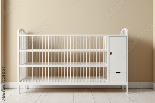 Wallpaper Mural there is a white crib with a white drawer next to it Torontodigital.ca