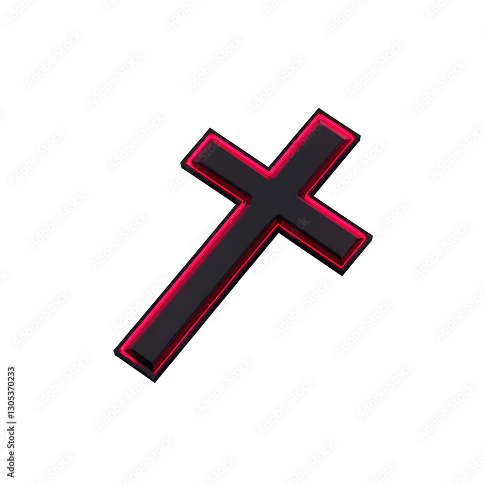 Fototapeta premium 3d glowing cross logo