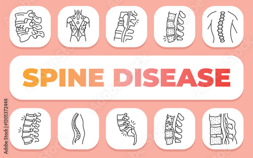 Spine disease text concept. Shablon for presentation and Infographics.