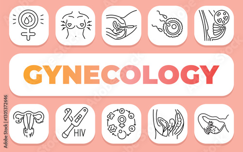 gynecology text concept. Shablon for presentation and Infographics.