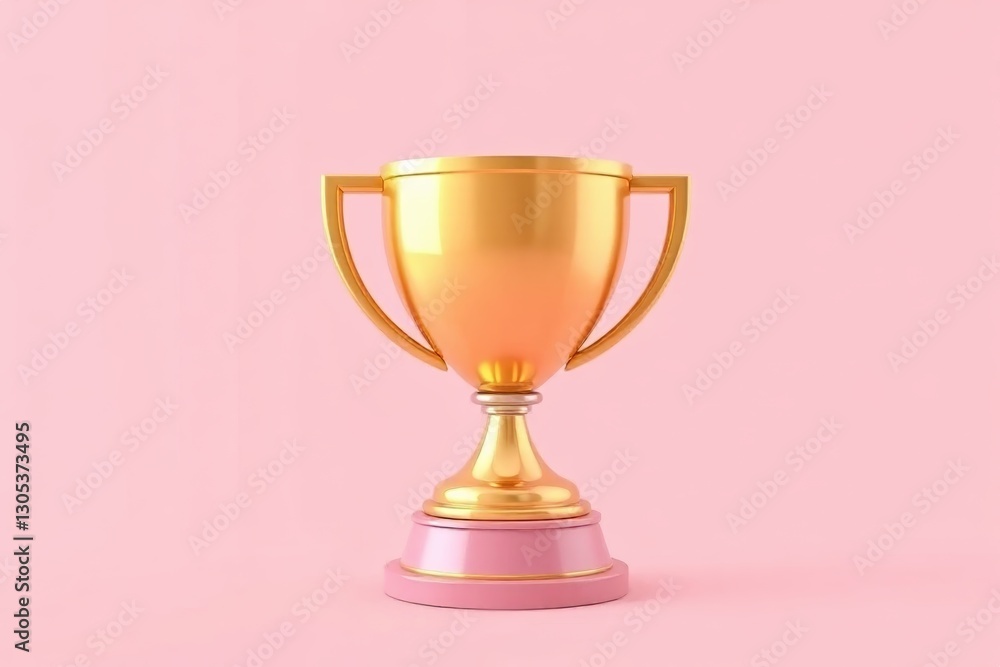 a gold trophy on a pink background with a pink background a gold trophy on a pink background with a pink background