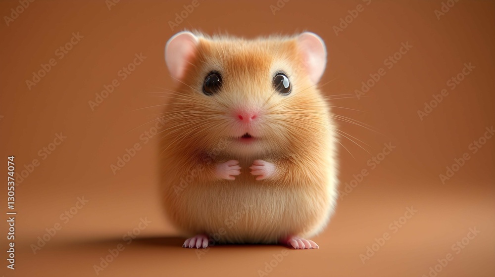 Curious Hamster: A close-up of a cute hamster, with fluffy fur and a curious expression, against a warm background. Curious Hamster: A close-up of a cute hamster, with fluffy fur and a curious expression, against a warm background.