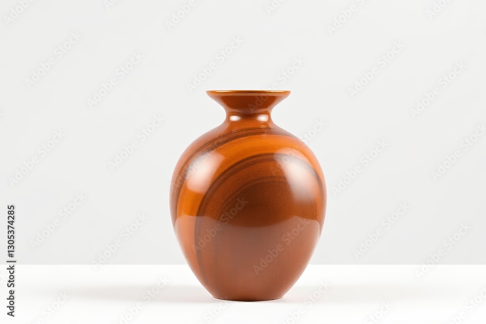 there is a brown vase sitting on a white surface there is a brown vase sitting on a white surface