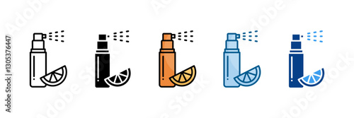 Vitamin C Spray Icon Set Multiple Style Collection
