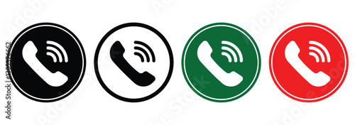 Phone icon set. Telephone symbol. Telephone call symbol isolated on white background.