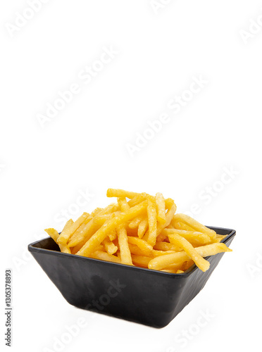 French fries, onion rings, nuggets, snacks, appetizers, hors d'oeuvre plate, black plate