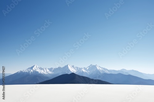 Wallpaper Mural mountains in the distance with a person on skis on the snow Torontodigital.ca