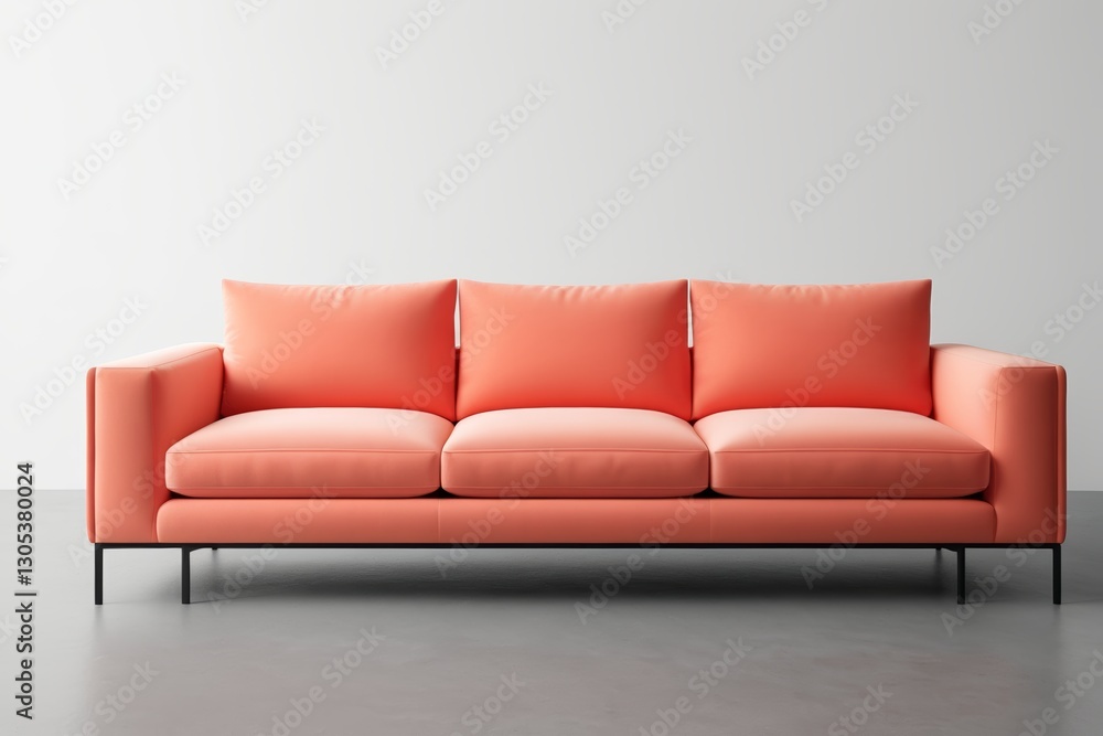 a close up of a couch with pillows on a gray floor a close up of a couch with pillows on a gray floor
