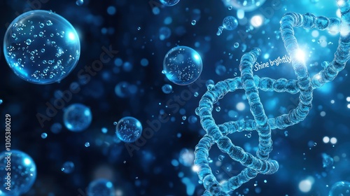 Wallpaper Mural DNA molecules in a watery environment, scientific visualization, possible use for educational materials Torontodigital.ca