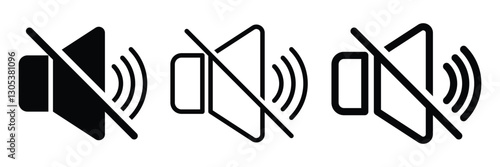 Silent icon. Mute icon. Mute icons set vector illustration.