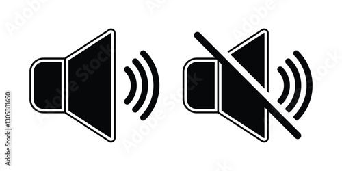 Speaker icon, volume icon, silent icon, mute icon, sound icon