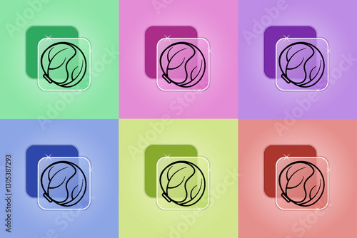 Set of white cabbage icons