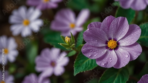 purple flower petals and leaves