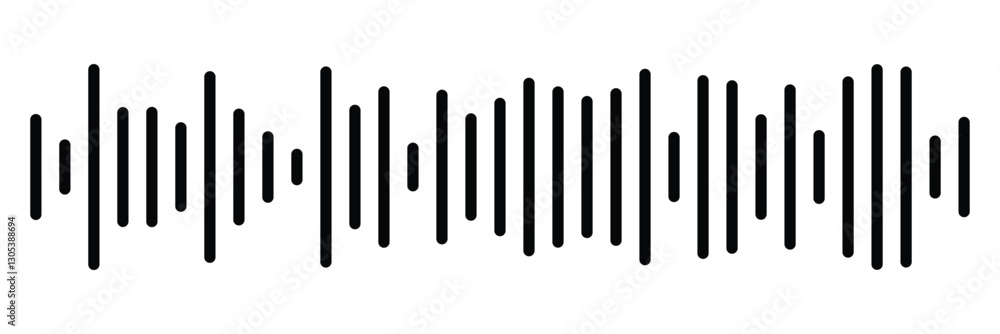 Sound wave icon. Vector illustration isolated on white background. Sound wave icon. Vector illustration isolated on white background.