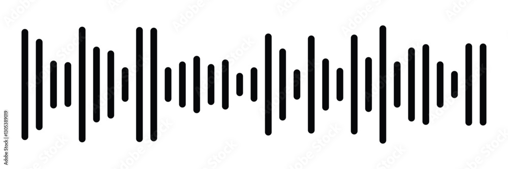 Sound wave or voice message icon. Music waveform, track radio play. Audio equalizer line. Vector illustration. EPS 10 Sound wave or voice message icon. Music waveform, track radio play. Audio equalizer line. Vector illustration. EPS 10