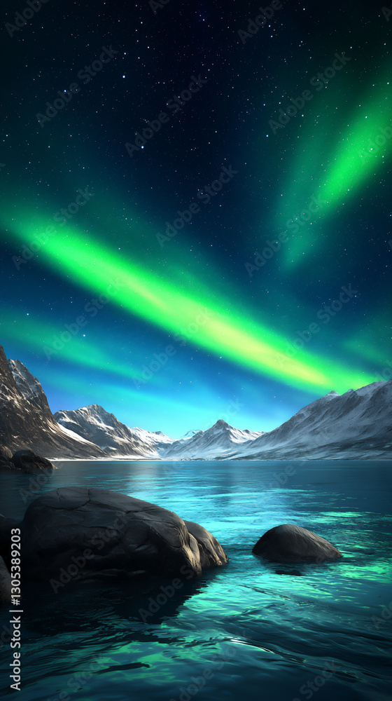 Naklejka premium glassy vibrant aurora