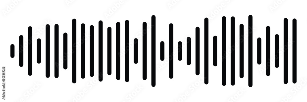 Sound wave or voice message icon. Music waveform, track radio play. Audio equalizer line. Vector illustration. EPS 10 Sound wave or voice message icon. Music waveform, track radio play. Audio equalizer line. Vector illustration. EPS 10