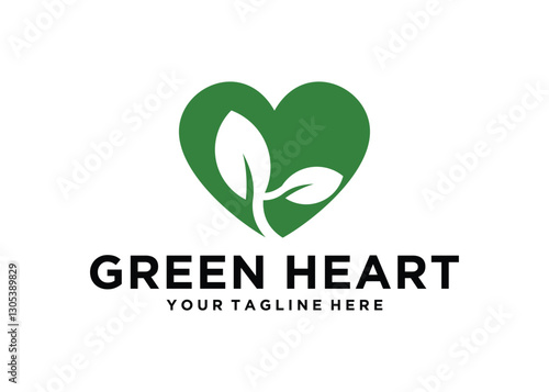 green heart design inspiration on white background