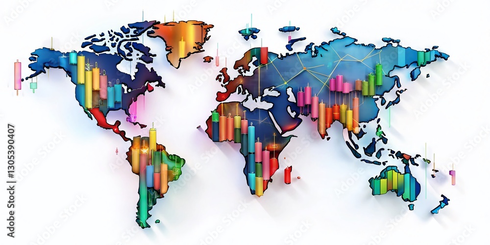 Obraz premium Global Currency Exchange Market: Financial Background, Abstract Concept