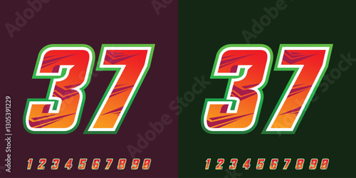 Racing number 73, starting racing number, sports jersey racing number