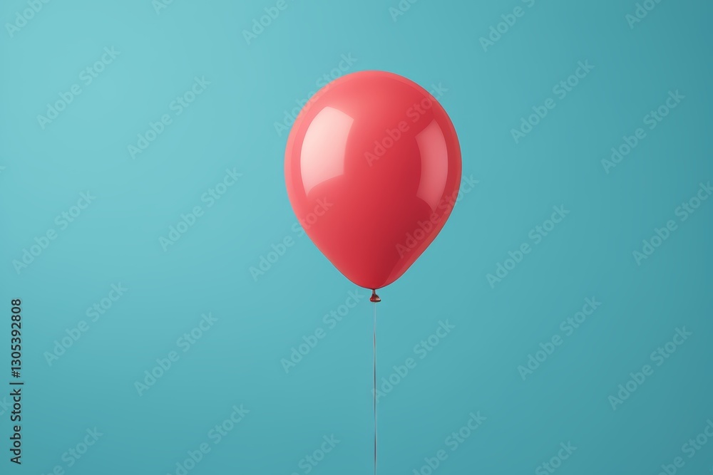 there is a red balloon floating in the air on a blue background there is a red balloon floating in the air on a blue background