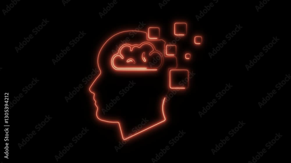 Glowing neon memories icon isolated on black background. HD Video motion graphic animation icon Glowing neon memories icon isolated on black background. HD Video motion graphic animation icon