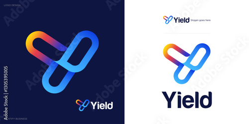 Y letter logo design, Vibrant Y Initial Logo with colorful gradient style, Simple modern Y symbol icon inspirations, Creative concept Dynamic Y Logo for business and technology or Brand Identity.