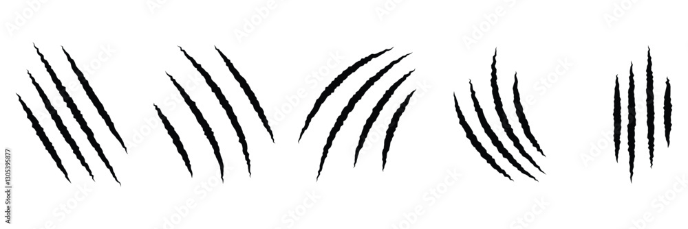 Claws scratches icons set in black on white background Claws scratches icons set in black on white background