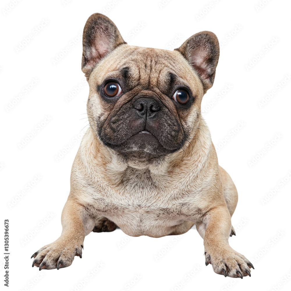 Obraz premium Adorable pug with wrinkled face and round eyes exuding charm and playfulness on a white background