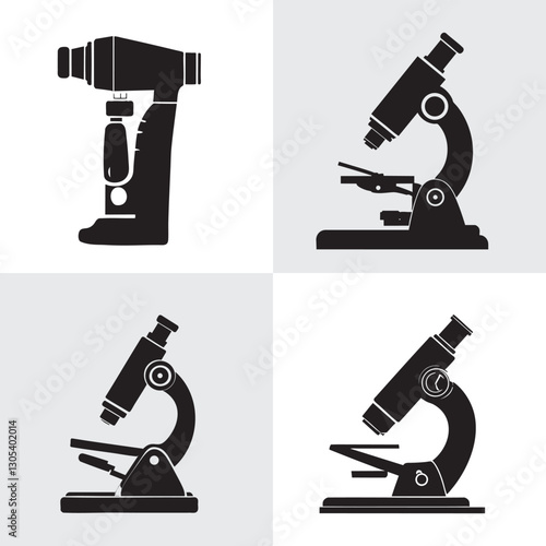 Vector microscope icon set