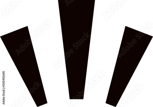 気付き　シンプル　アイコン　黒　閃き　三つ