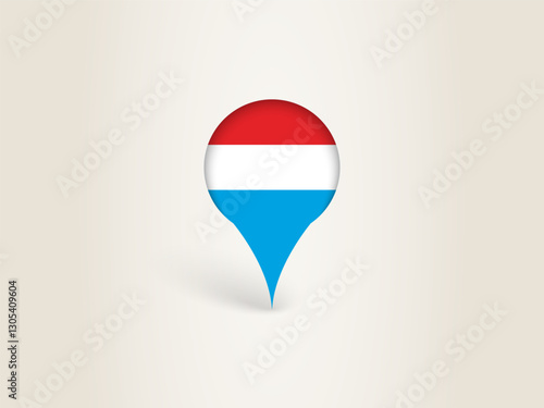 Free Download Pin Icon with Luxembourg National Flag. - GFXLoad