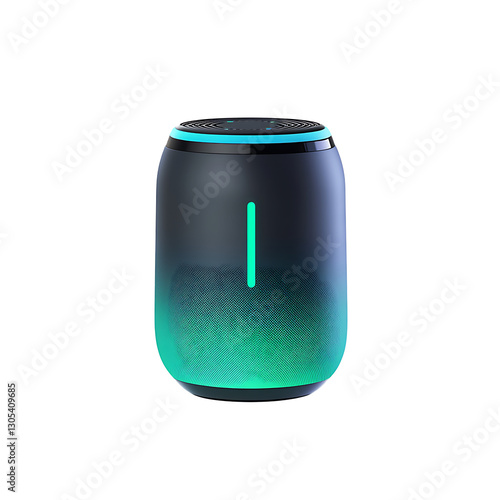 sleek smart speaker dock 3D render, premium wireless audio station