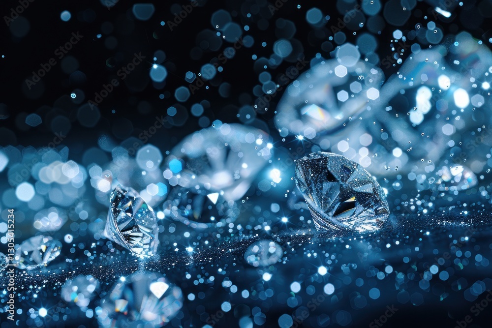 Diamonds fall in slow motion, leaving soft, abstract light trails that enhance their beauty Diamonds fall in slow motion, leaving soft, abstract light trails that enhance their beauty