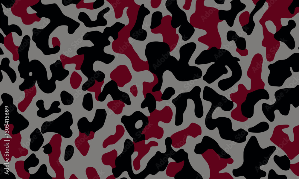 Vector illustration of abstract camouflage fabric design with a mix of black, white, grey, maroon. Camouflage texture natural soft colors background, wallpaper. For hunting and military purposes. 
