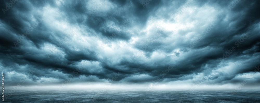 Stormy seascape featuring turbulent dark waters under brooding cloud formations, highlighting dramatic ocean power Stormy seascape featuring turbulent dark waters under brooding cloud formations, highlighting dramatic ocean power