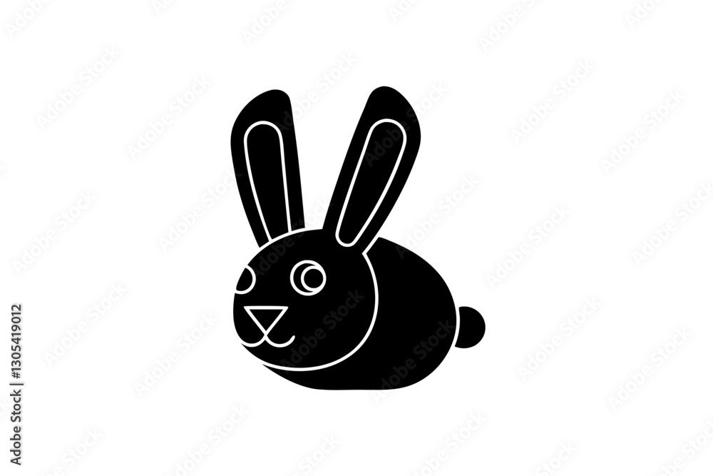creative unique black side profile rabbit icon creative unique black side profile rabbit icon