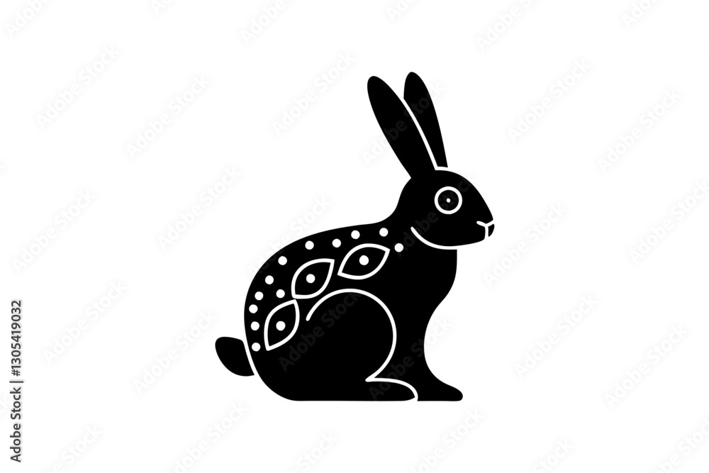 Obraz premium unique black sitting rabbit icon