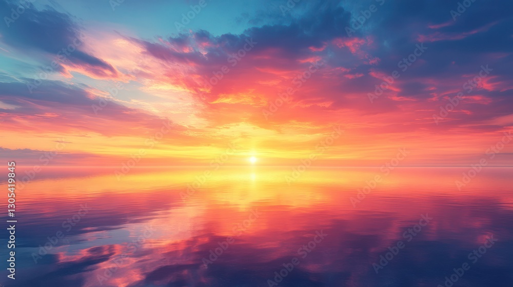 Fototapeta premium Colorful Sunset Reflection on Calm Water
